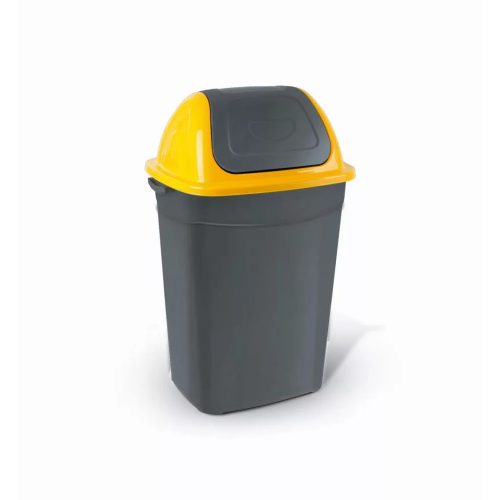 Szemetes kuka billenő fedéllel műanyag 50 literes UP013S antracit-sárga