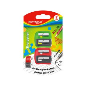   Hegyező, 2 lyukú, 2 db/bliszter, Keyroad Dou-Power, vegyes színek