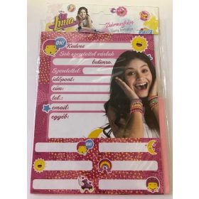   Partimeghívó Lizzy Card 6 ív+6 db boríték+6 db matrica Soy Luna SÉRÜLT CSOMAGOLÁSÚ