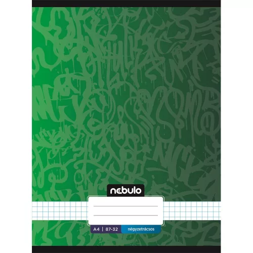 Füzet, A4, kockás, 87-32, Xtreme minták, 12 db/csomag Nebulo