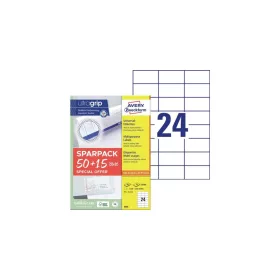  Etikett címke, 70x37mm, univerzális, 65 lap, 24 címke/lap Avery, fehér