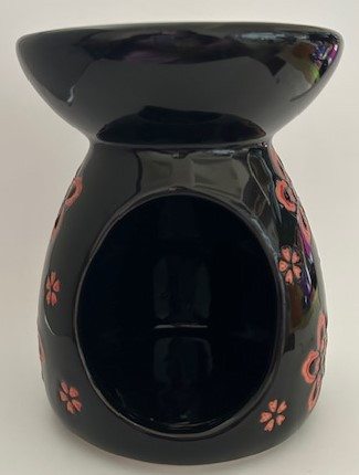 Aromalámpa  fekete alapon virágokkal UTOLSÓ DARAB