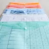 Irattartó tasak A4, PP patentos Bluering® transzparens pink