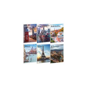   Füzet iskolai A4, 40lap, kockás Ars Una CITYSCAPE 10db/csomag