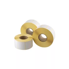   Etikett címke thermo, 40x70mm, tekercses, erős ragasztós, 1000 címke/tekercs sárga