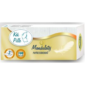   Papírzsebkendő 3 rétegű 100 db/csomag Kék Pille mandulatej