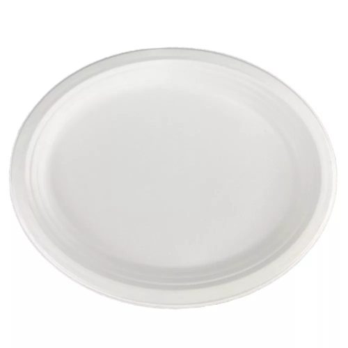 Tányér lapos ovális 25,4 x 19,05 cm komposztálható cukornád 125 db/csomag, natúr