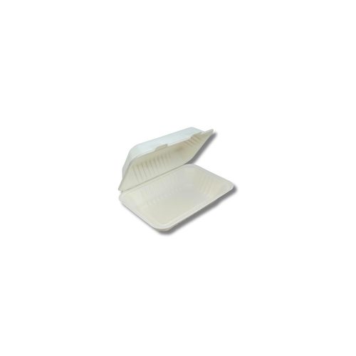 Papírdoboz ételes 1 részes HP3, 22,86 x 15,24 x 8,12 cm komposztálható cukornád 125 db/csomag, natúr