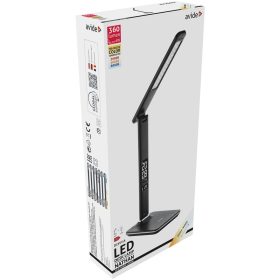   Asztali LED lámpa, Nathan, kijelzős, 6W, 5000K, AVIDE, fekete