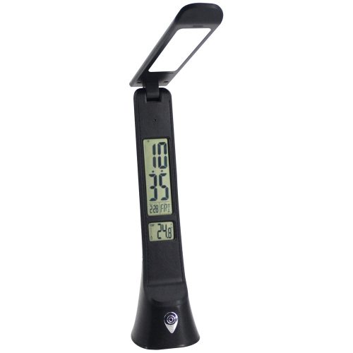 Asztali LED lámpa, Hugo, kijelzős, 6W, 5000K, AVIDE, fekete