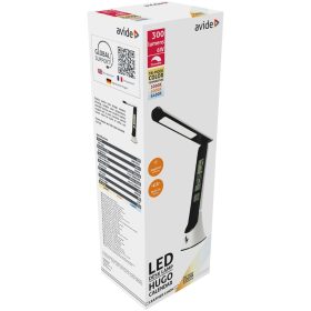   Asztali LED lámpa, Hugo, kijelzős, 6W, 5000K, AVIDE, fekete-fehér