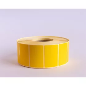   Etikett címke thermo, 25x40mm, tekercses, 2000 címke/tekercs citromsárga