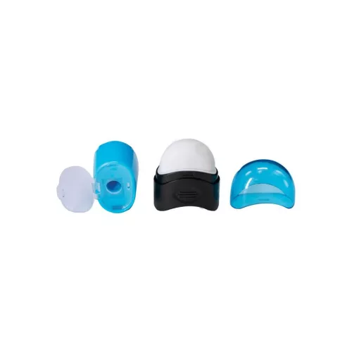 Hegyező 1 lyukú műanyag, tartályos radírral 12 db/display Connect 8138