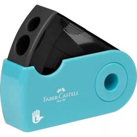   Hegyező dupla tartályos, balkezes SLEEVE Faber-Castell türkiz színben 