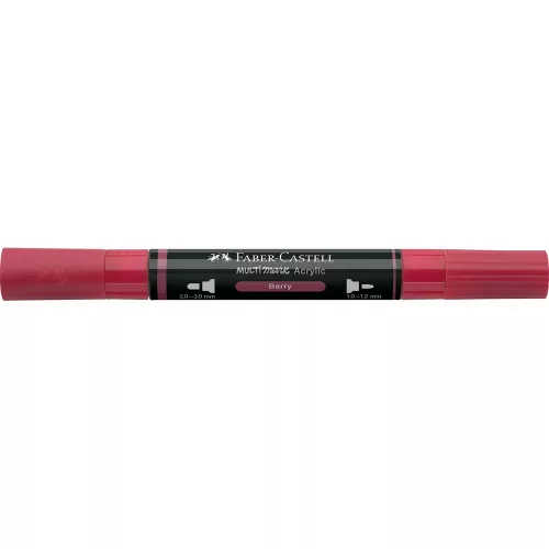 Akril marker kétvégű MULTIMARK 433 Faber-Castell piros bogyó