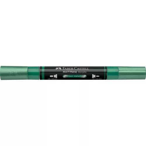 Akril marker kétvégű MULTIMARK 295 Faber-Castell metál zöld