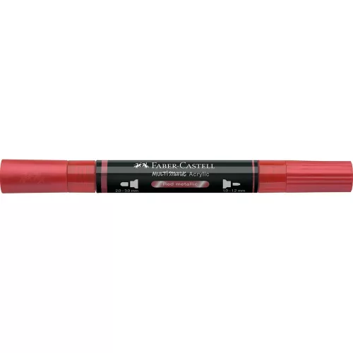 Akril marker kétvégű MULTIMARK 296 Faber-Castell metál piros