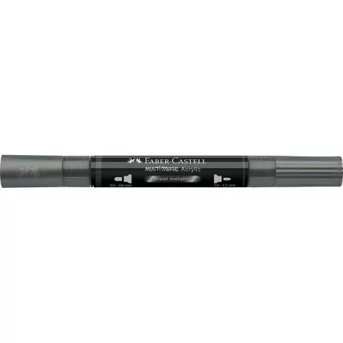 Akril marker kétvégű MULTIMARK 297 Faber-Castell metál acélszürke