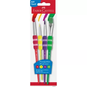   Ecsetkészlet, 2, 6, 10, 12, puha tapintású kerek/lapos végű Faber-Castell 4klf. testszín