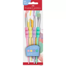   Ecsetkészlet, 4, 8, 10, 12, puha tapintású pasztell kerek/lapos Faber-Castell 4klf. testszín