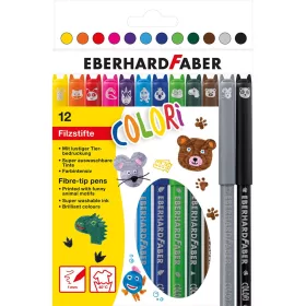   Rostirón, filctoll készlet 1mm ANIMAL állatminták Faber-Castell 12klf. szín