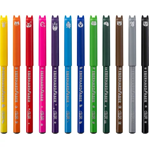 Rostirón, filctoll készlet 1mm ANIMAL állatminták Faber-Castell 12klf. szín
