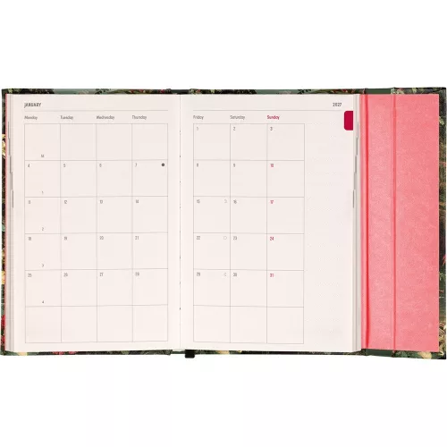 Határidőnapló mágnessel záródó, heti, fehér lapokkal Flamingo 110x160mm, Presco