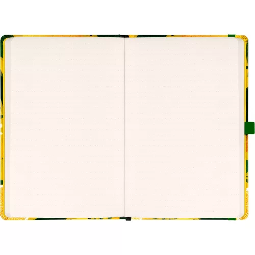 Keménytáblás tervező krémszínű lapokkal, kétheti beosztással, leszorító gumiszalaggal Lemons 130x210mm, Presco