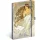 Keménytáblás notesz krémszínű lapokkal, vonalas, leszorító gumiszalaggal Alphonse Mucha – Music 130x210mm, Presco