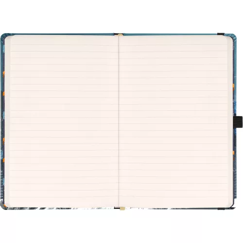 Keménytáblás notesz krémszínű lapokkal, vonalas, leszorító gumiszalaggal Animalium – Lucie Jenčíková 130x210mm, Presco