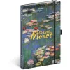 Keménytáblás notesz krémszínű lapokkal, vonalas, leszorító gumiszalaggal Claude Monet 130x210mm, Presco