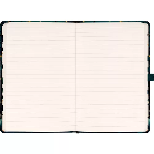 Keménytáblás notesz krémszínű lapokkal, vonalas, leszorító gumiszalaggal Fox 130x210mm, Presco