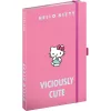 Keménytáblás notesz krémszínű lapokkal, vonalas, leszorító gumiszalaggal Hello Kitty 130x210mm, Presco
