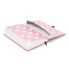 Keménytáblás notesz krémszínű lapokkal, vonalas, leszorító gumiszalaggal Hello Kitty 130x210mm, Presco