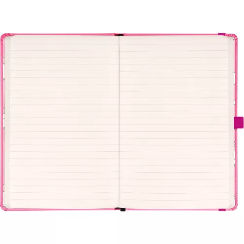 Keménytáblás notesz krémszínű lapokkal, vonalas, leszorító gumiszalaggal Hello Kitty 130x210mm, Presco