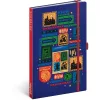 Keménytáblás notesz krémszínű lapokkal, vonalas, leszorító gumiszalaggal Harry Potter – Hogwarts 130x210mm, Presco