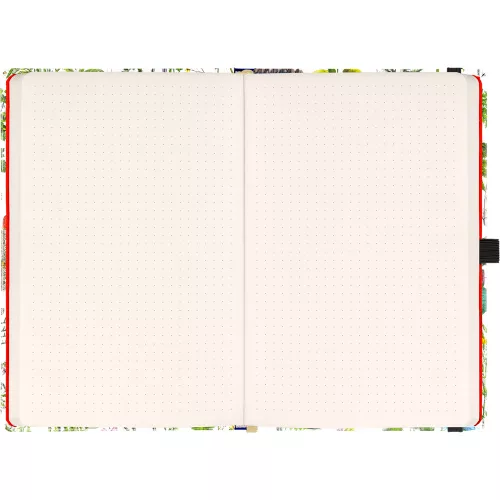 Keménytáblás notesz krémszínű lapokkal, pontozott, leszorító gumiszalaggal Herbs 130x210mm, Presco