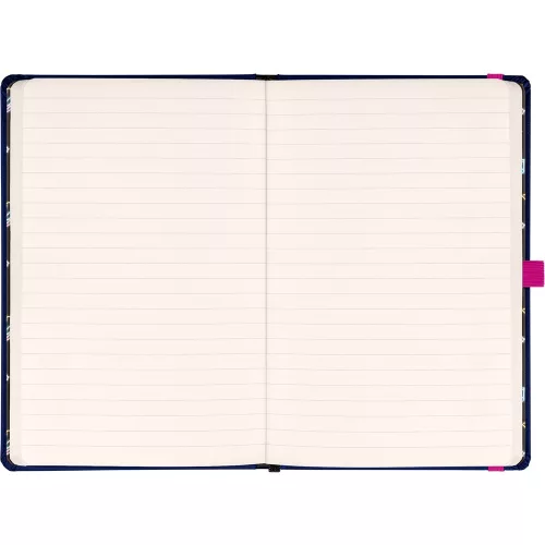 Keménytáblás notesz krémszínű lapokkal, vonalas, leszorító gumiszalaggal Kuromi 130x210mm, Presco