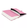 Keménytáblás notesz krémszínű lapokkal, vonalas, leszorító gumiszalaggal Pink 130x210mm, Presco