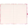 Keménytáblás notesz krémszínű lapokkal, vonalas, leszorító gumiszalaggal Pink 130x210mm, Presco