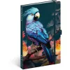 Keménytáblás notesz krémszínű lapokkal, vonalas, leszorító gumiszalaggal Parrot 130x210mm, Presco