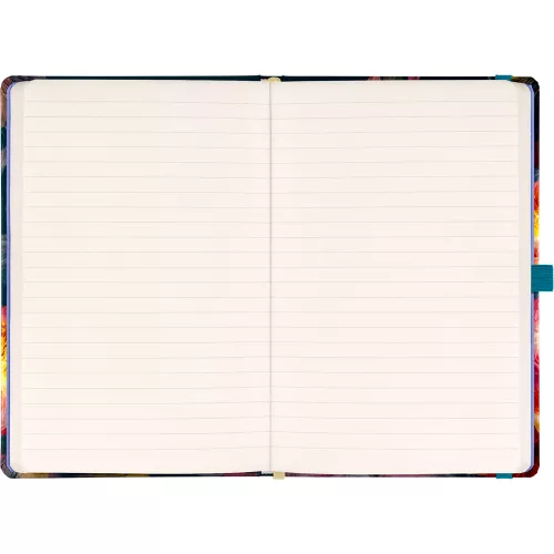 Keménytáblás notesz krémszínű lapokkal, vonalas, leszorító gumiszalaggal Parrot 130x210mm, Presco