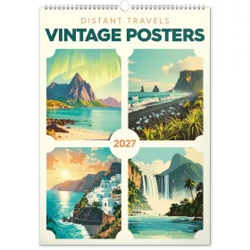   Falinaptár képes  330x460mm Vintage Posters – Distant Travels Realsystem 2027.