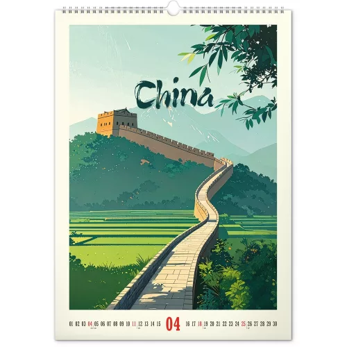Falinaptár képes  330x460mm Vintage Posters – Distant Travels Realsystem 2027.