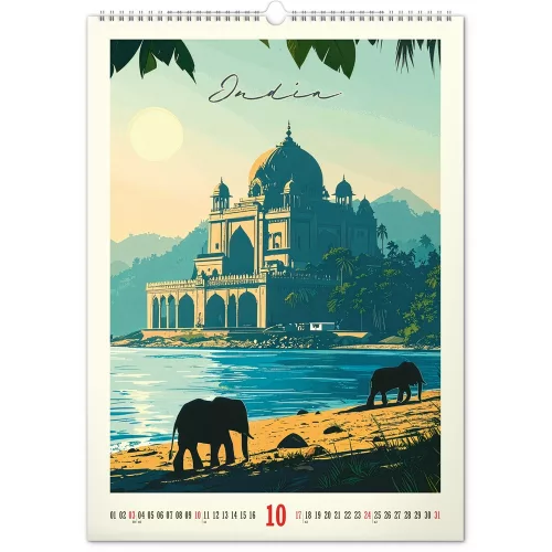 Falinaptár képes  330x460mm Vintage Posters – Distant Travels Realsystem 2027.