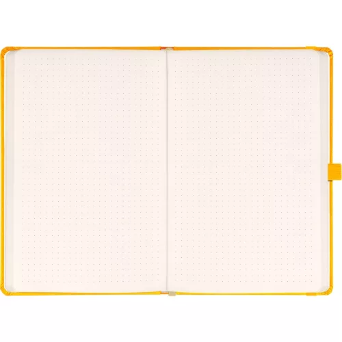 Klasszikus notesz Vivella borítással Yellow, pontozott, 13x21cm, Presco