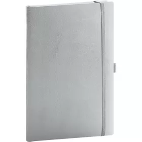   Klasszikus notesz Balacron borítással silver, vonalas, 15x21cm, Presco
