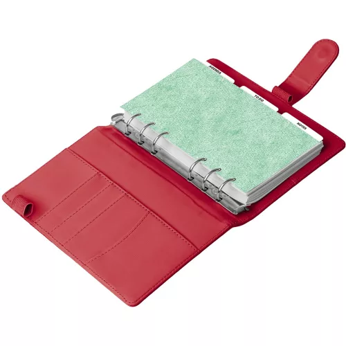 Gyűrűs kalendárium heti beosztású bright red 125x190mm, Presco