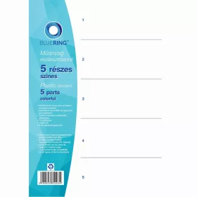 Elválasztólap, színes műanyag 5 részes Bluering®