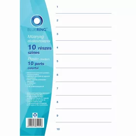 Elválasztólap, színes műanyag 10 részes Bluering®